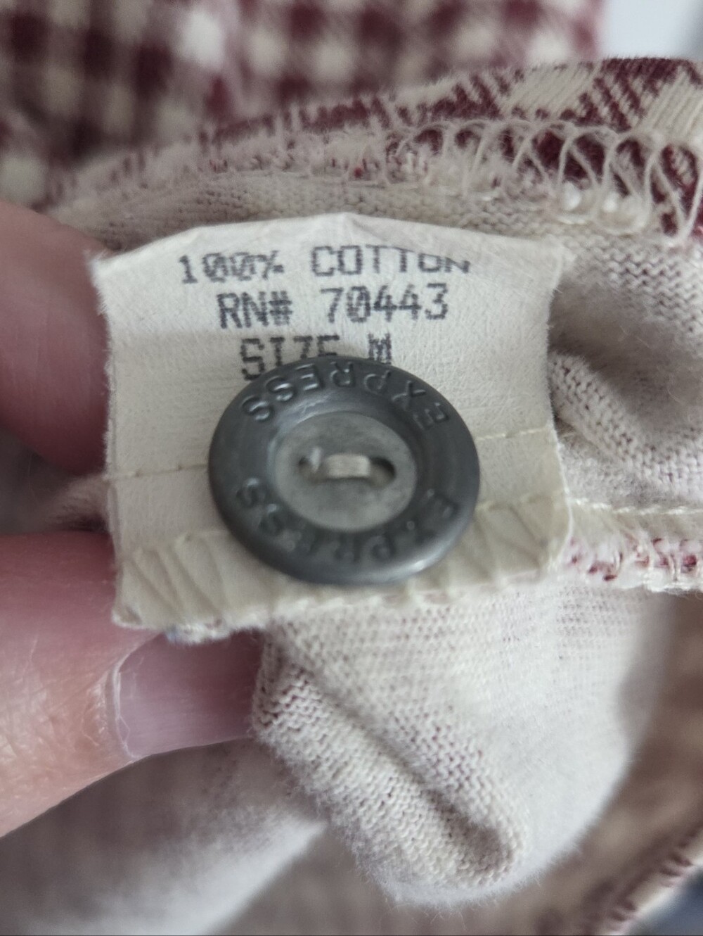 Vintage Burgundy Gingham Sleeveless Shirt - Picture 8 of 16